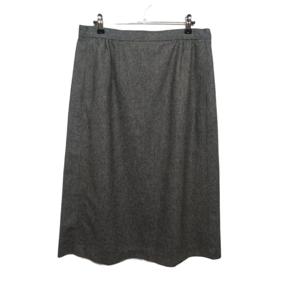 Aubergine Wool Gray Pencil Skirt Plus Size 16